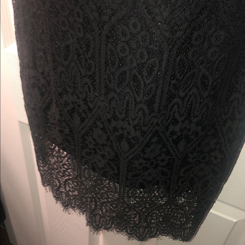 Black Lace Midi Dress with High Neck - Picture 5 of 7